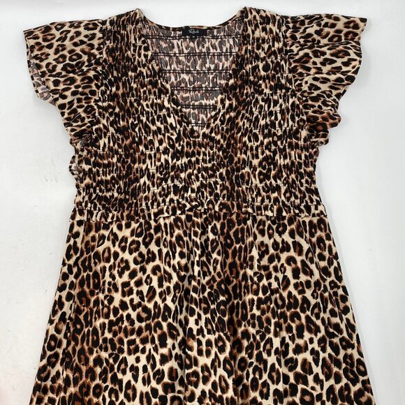 Rails Brown Black Leopard Print Midi Dress | Women’s Size M - Picture 7 of 7